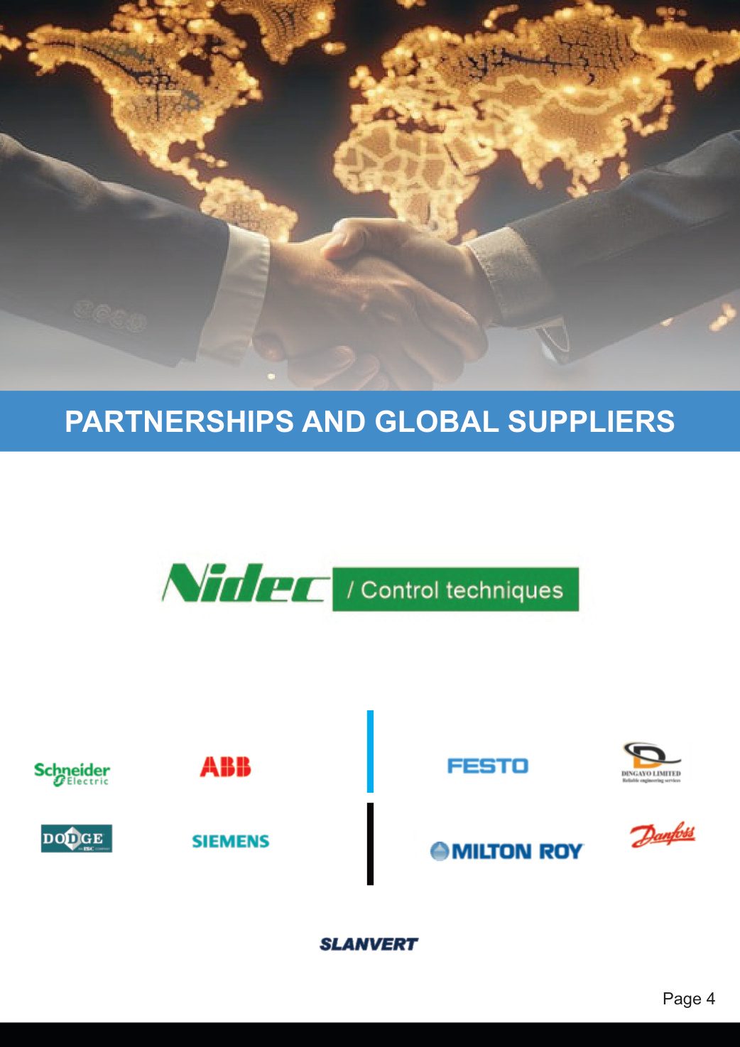 Partnerships and global suppliers